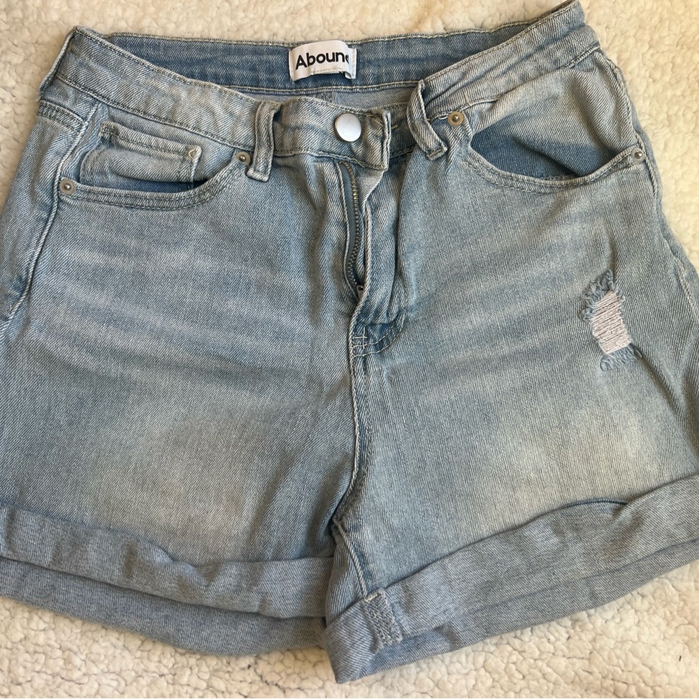 Light wash jean shorts
